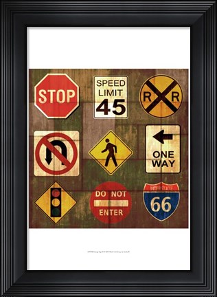 Framed Garage Sign IV Print