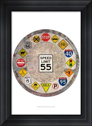 Framed Garage Sign VI Print