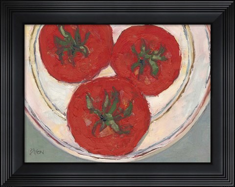 Framed Plate with Tomato Print