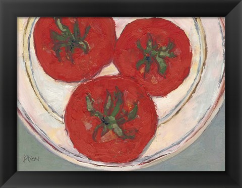 Framed Plate with Tomato Print