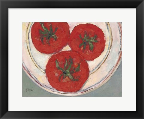 Framed Plate with Tomato Print