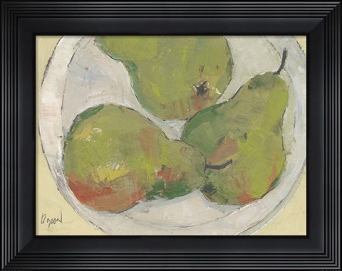 Framed Plate with Pear Print