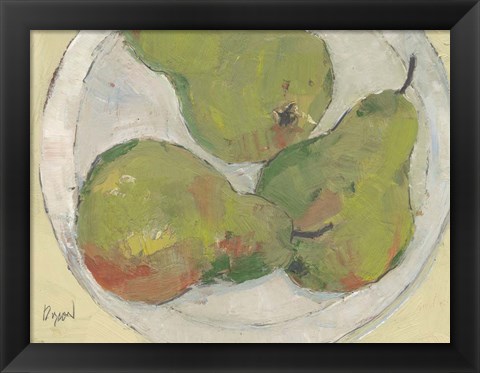 Framed Plate with Pear Print
