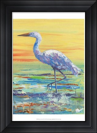 Framed Egret Sunset II Print