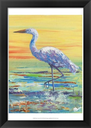 Framed Egret Sunset II Print