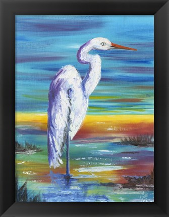 Framed Yellow Heron I Print