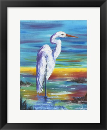 Framed Yellow Heron I Print