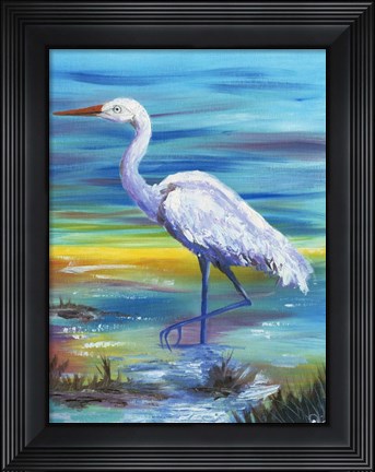 Framed Yellow Heron II Print