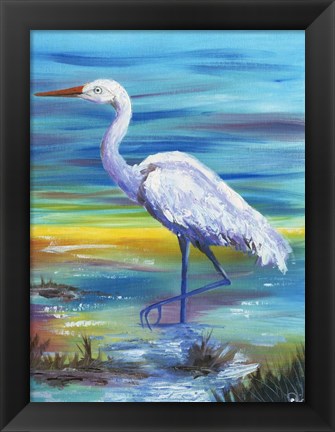 Framed Yellow Heron II Print