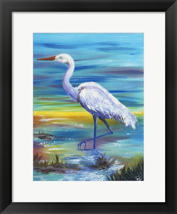 Framed Yellow Heron II Print