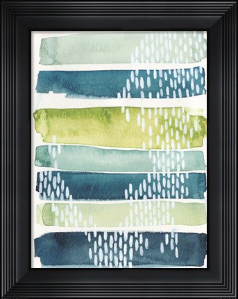 Framed Aqua Streak I Print