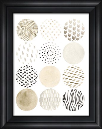 Framed Neutral Pattern Play I Print