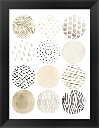 Framed Neutral Pattern Play I Print