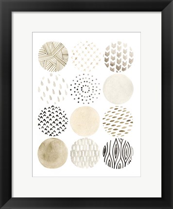 Framed Neutral Pattern Play I Print