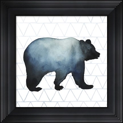 Framed Animal Silhouettes I Print