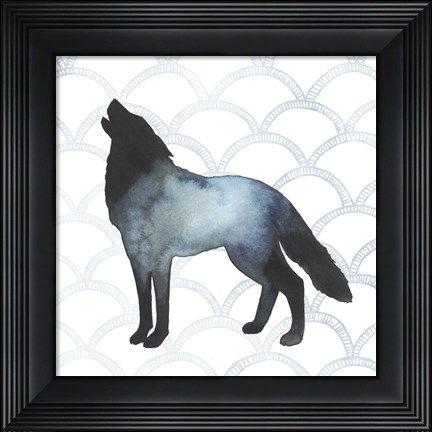 Framed Animal Silhouettes V Print