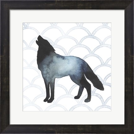 Framed Animal Silhouettes V Print