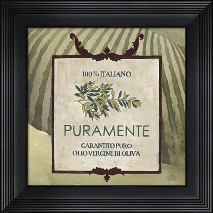Framed Olive Oil Labels III Print