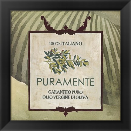 Framed Olive Oil Labels III Print