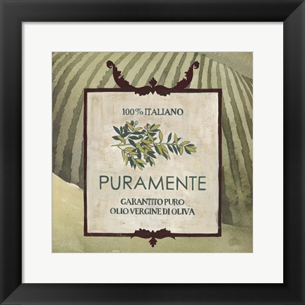 Framed Olive Oil Labels III Print