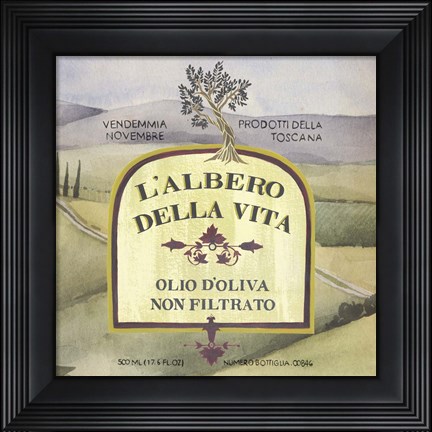 Framed Olive Oil Labels IV Print