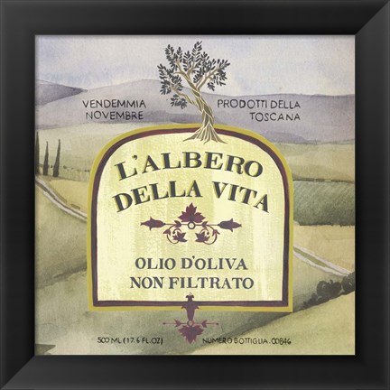 Framed Olive Oil Labels IV Print