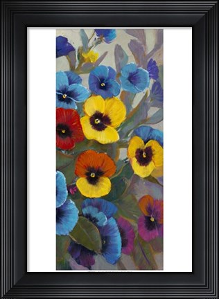 Framed Pansy Panel III Print