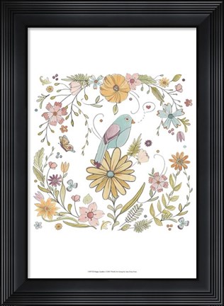 Framed Happy Garden I Print
