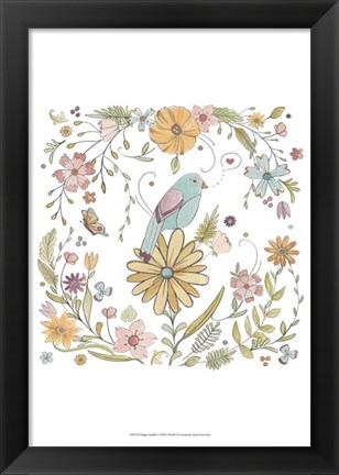 Framed Happy Garden I Print