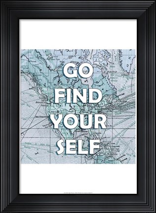 Framed Map Words I Print