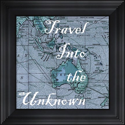 Framed Map Words III Print