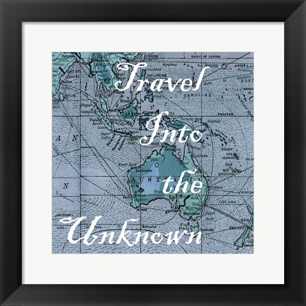 Framed Map Words III Print