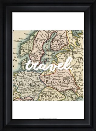 Framed Map Words IV Print