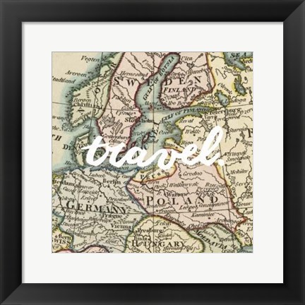 Framed Map Words IV Print