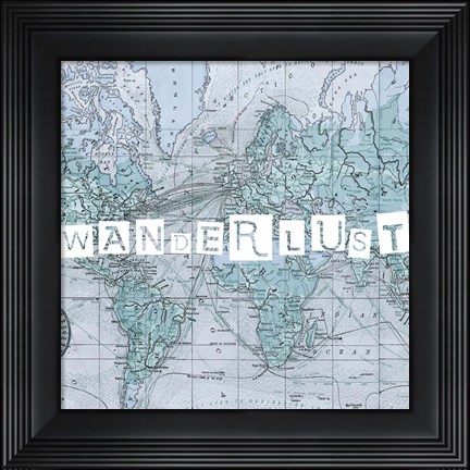 Framed Map Words V Print