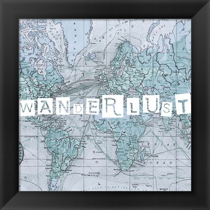 Framed Map Words V Print