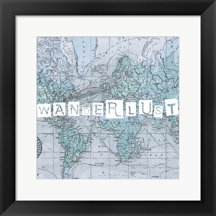 Framed Map Words V Print