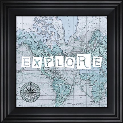 Framed Map Words VI Print
