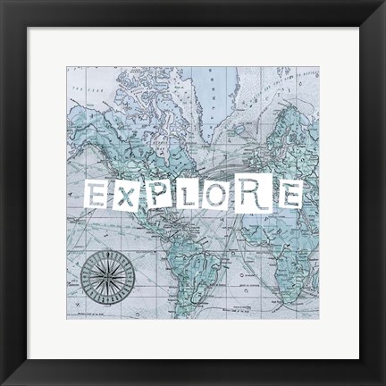 Framed Map Words VI Print