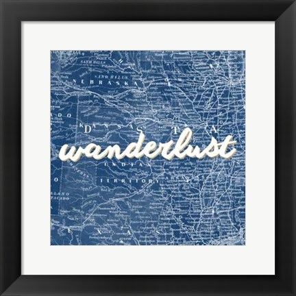 Framed Map Words VII Print