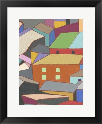 Framed Rooftops in Color III Print