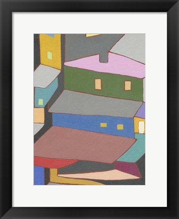 Framed Rooftops in Color IV Print
