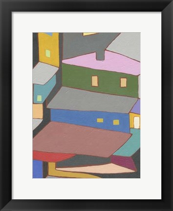 Framed Rooftops in Color IV Print