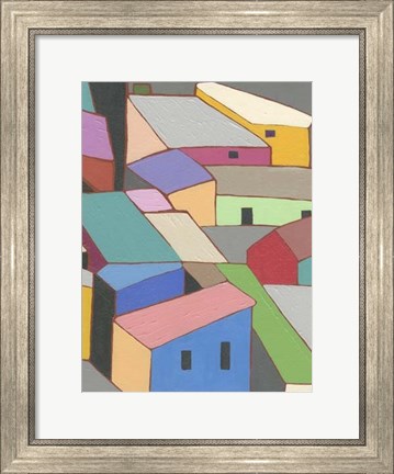 Framed Rooftops in Color VII Print