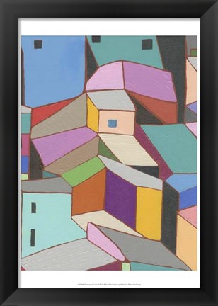 Framed Rooftops in Color VIII Print