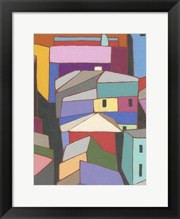 Framed Rooftops in Color IX Print