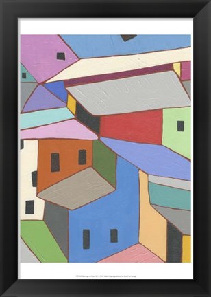 Framed Rooftops in Color XII Print