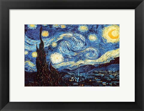 Framed Starry Night, June 1889 Print