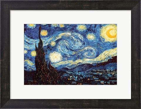 Framed Starry Night, June 1889 Print