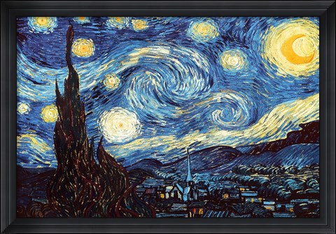 Framed Starry Night, June 1889 Print